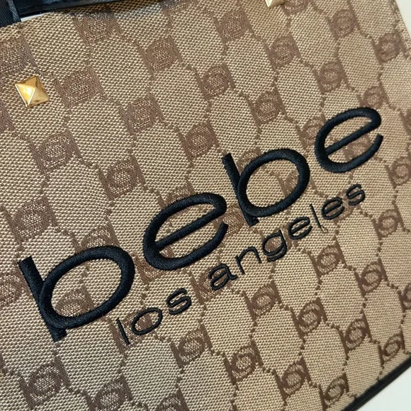 Bebe Los Angeles Tan and Black Briefcase