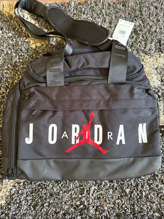Jordan Men's Black and Red Duffel Bag. New with tags.