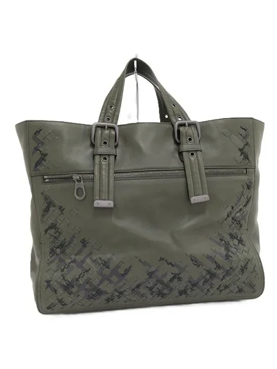 Bottega Veneta Tote Intrecciato Leather Khaki