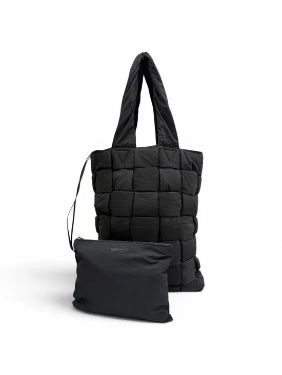 Bottega Veneta Padded Tech Maxi Intrecciato Tote Black with