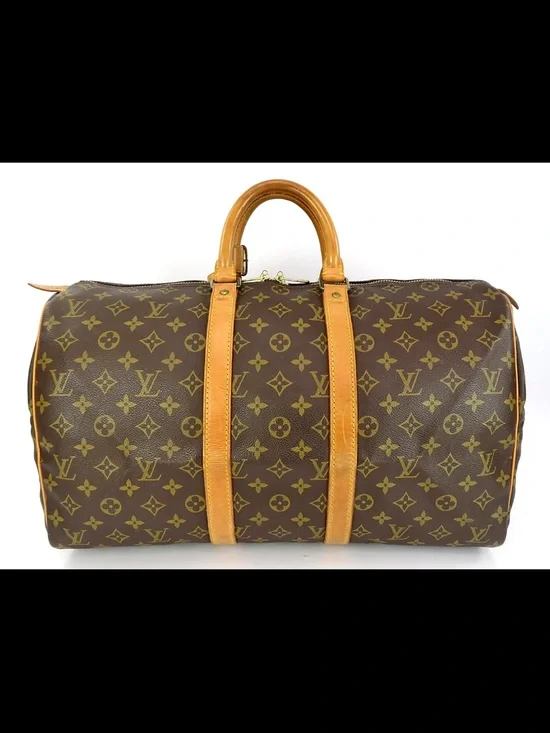 Louis Vuitton Brown Monogram Keepall Bandoulière 50 Travel Duffle