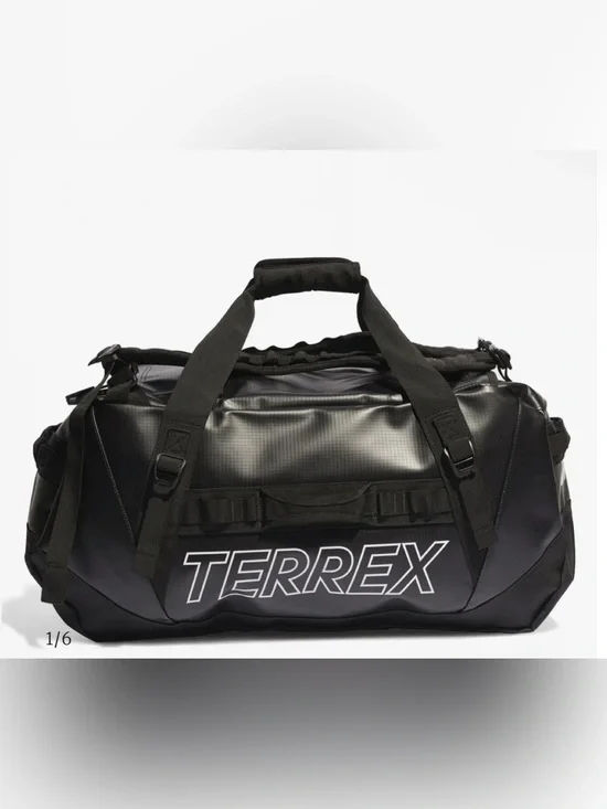 NWT Adidas Terrex Rain.RDY Expedition Duffle Bag Large Black 100L IC5652 Cordura