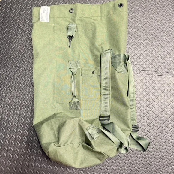 Aurora Industries Duffel Bag Large OD Green Military Sea Backpack Straps NEW
