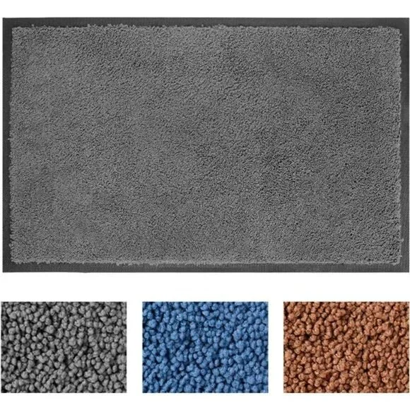 Microfiber Door Mat - Entryway Welcome Rug 29.5”x17” Grey