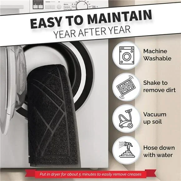 Universal Door Mat, Plaid Design - 42 x 35 - Anti Slip, Durable & Washable