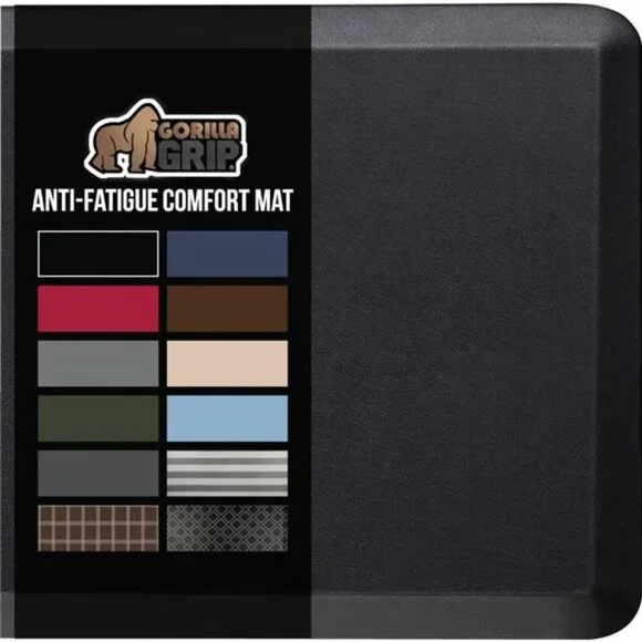 Gorilla Grip Anti Fatigue Standing Desk Mat, Kitchen Floor Mats,17x24, Black