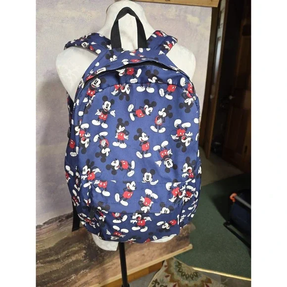Disney Store Mickey Mouse Adult Blue Backpack Laptop Bag All Over Mickey Print