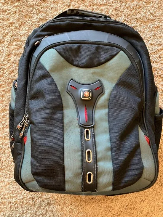 SwissGear by Wenger Laptop Backpack Black Gray Travel School Work Padded