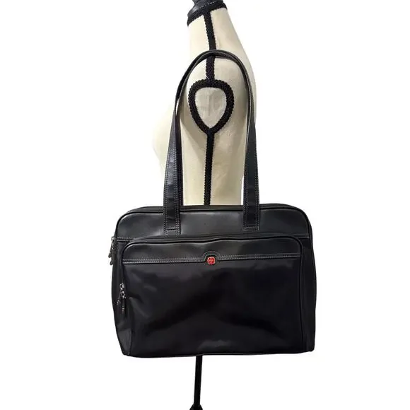 Wenger Rhea Black Nylon Laptop Business Tote Bag‎ Y2k Liner Office Siren 17