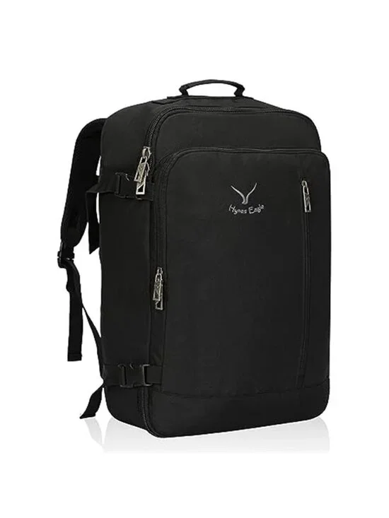 Large Travel Backpack 38L Carry On Flight Approved 15 Laptop Bag Women Men Black