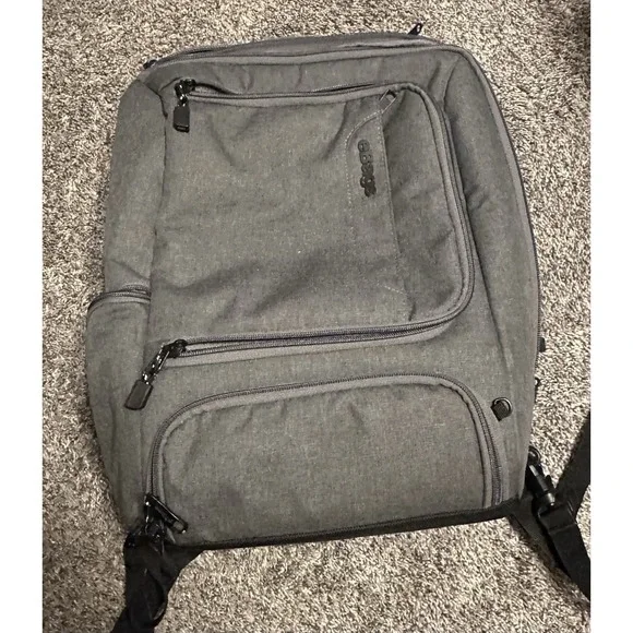 EBags Gray Laptop Backpack Soft Case Travel Business Bag Orange Lining