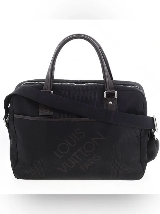LOUIS VUITTON Black Unisex Laptop Briefcase Messenger Bag