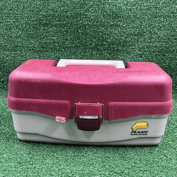 Plano‎ 1500 Tackle Box 1 Tray Made in USA Vintage Red Gray