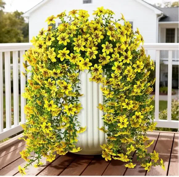 Yellow Artificial Flower Outdoor UV Resistant Home Decoration