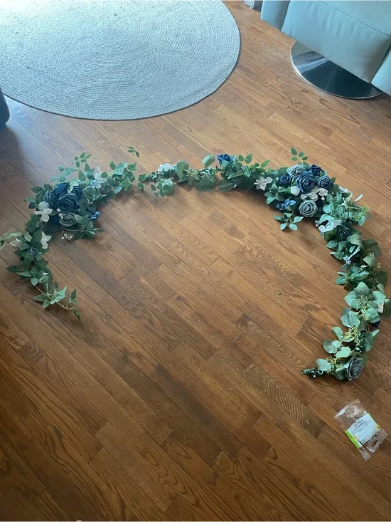 Dusty Blue and Navy Wedding Arch Garlands