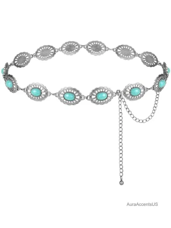 Elastic Waist Chain Belt with Pearl Accents for Bridal Party
