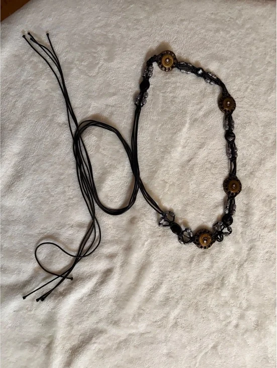 bohemian-style belt macrame knotting decorative medallions