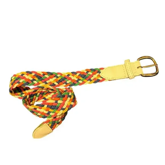 Retro Festival Pride Rainbow Braided Woven Belt Small 28”‎ 80s Rainbow Brite