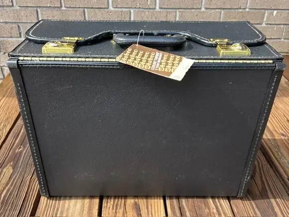 Vintage Black Stebco Pilots Salesmans Briefcase Attache Travel Hard Case NWT