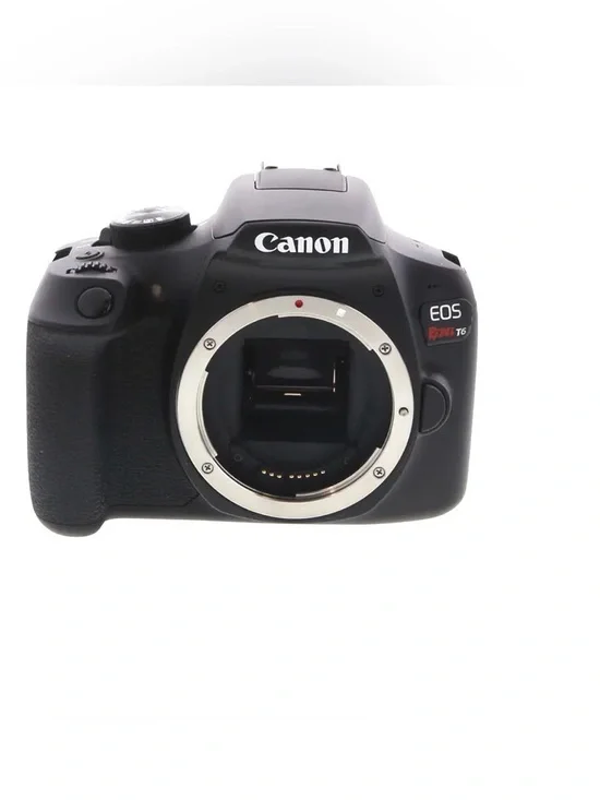 Canon EOS Rebel T6 DSLR Camera Body - Black and Silver Mount