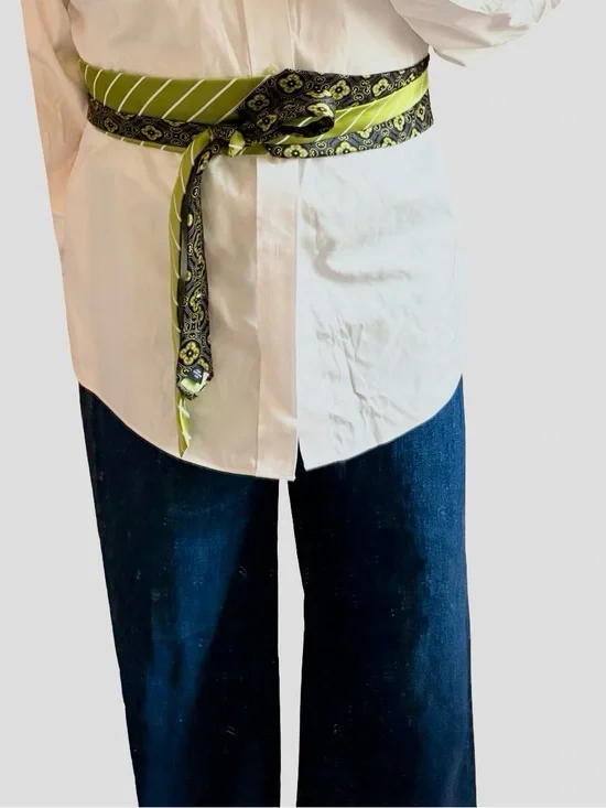 Mens tie wrap belt Upcycled Silk Necktie Obi Belt - silk belt