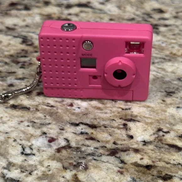 Mini Pink Digital Camera Keychain