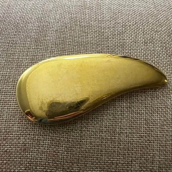 Vintage A Taylor Gold Tone Abstract Teardrop Belt Buckle 3.5