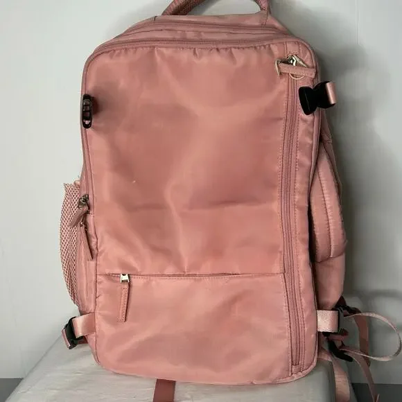 Travel Backpack Carry On Personal Item Pink Laptop Weekender Clamshell 18