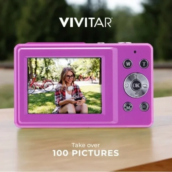 NEW Vivitar PopSnap Purple Digital Camera,44MP 1080P HD, 16X Zoom, Rechargeable
