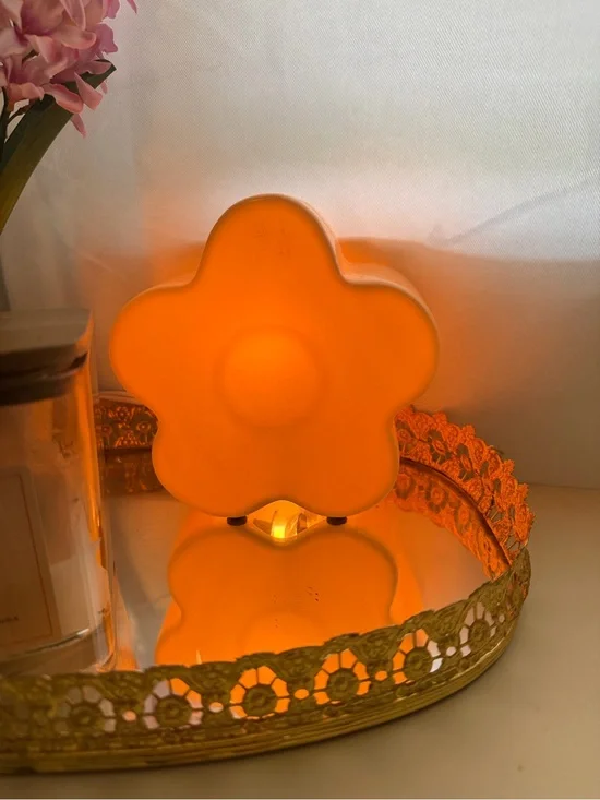 Hobby Lobby Orange Flower-Shaped Accent Lantern