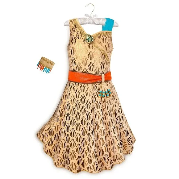 NWT Disney Store Girls Pocahontas Halloween Costume Dress‎ 5/6