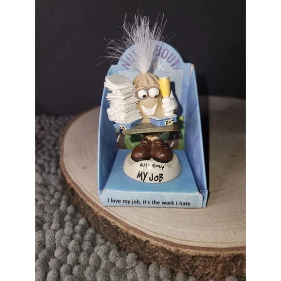 VINTAGE Nuts About Work Peanut Bobble Head Figurine Office Worker‎