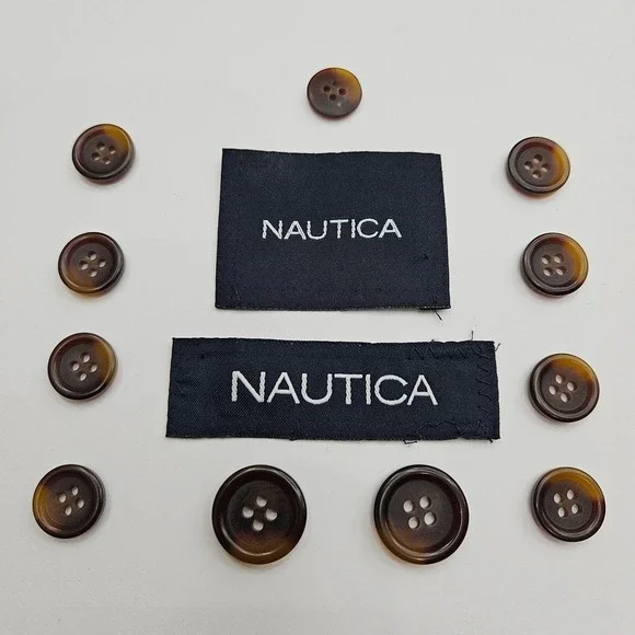 Nautica‎ Brown Swirl Suit Blazer Replacement Buttons Set of 11 Marbled Crafting