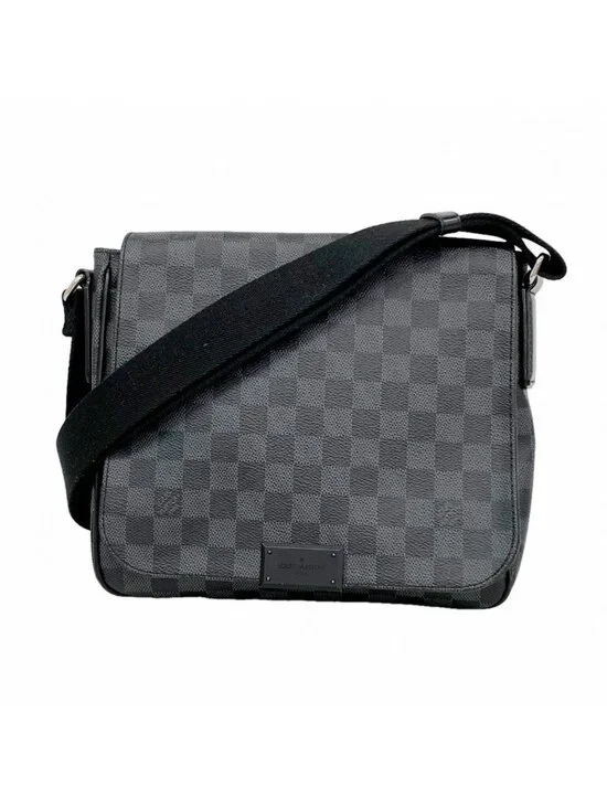 Louis Vuitton Shoulder Bag Damier Graphite District PM Black Gray