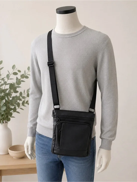 Men’s Black Crossbody Bag – New Without  Tag