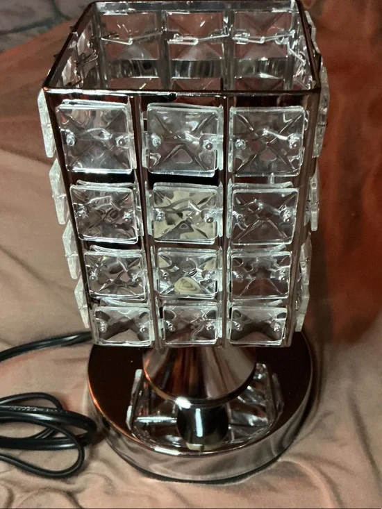 Crystal-Style Accent Lamp in Silver - Home Accents DORMS!