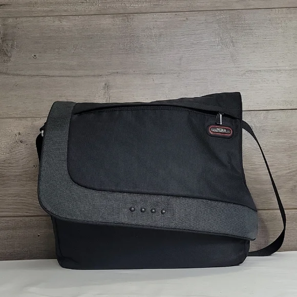 Tumi T Tech Black and Gray Laptop Messenger Bag