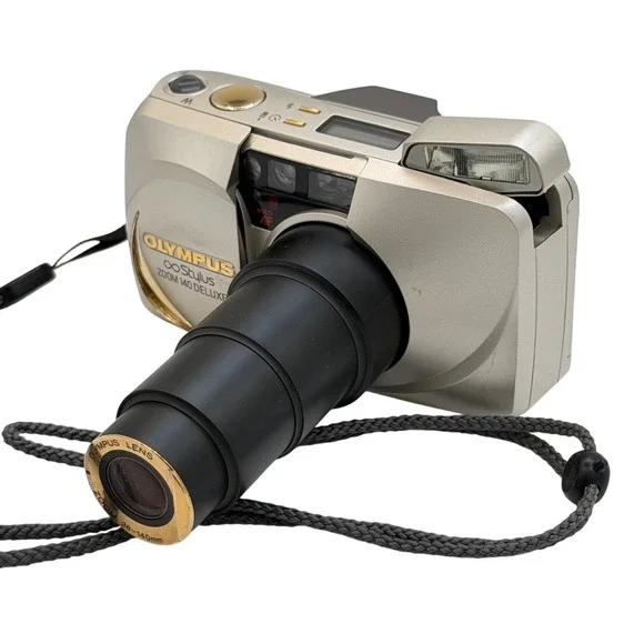 Olympus Infinity Stylus Zoom 140 Deluxe 35mm Film Camera Champagne FOR PARTS