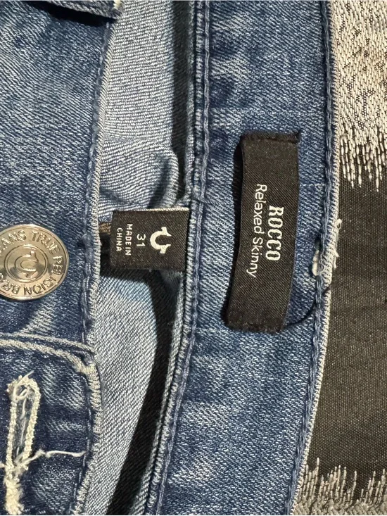 True Religion Men’s Blue Relaxed Skinny Rocco Chinos