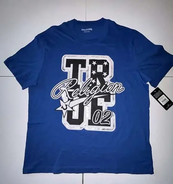 Size Large True Religion Men's Retro Foil Logo Graphic T-Shirt
