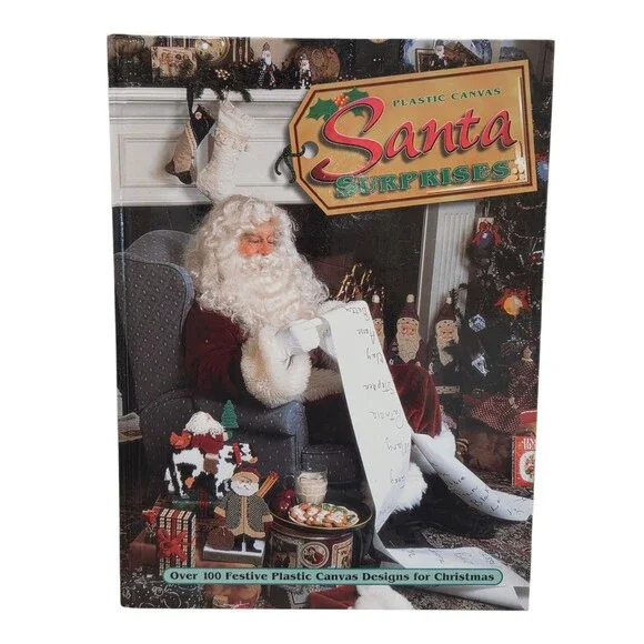 Santa Surprises Craft Book Plastic Canvas Yarn Needlework Patterns Vintage