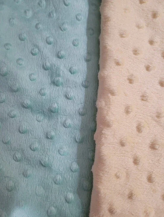 Soft Dimple Minky Sewing Fabric 2 Pieces Mint Green & Butter Yellow (1530)
