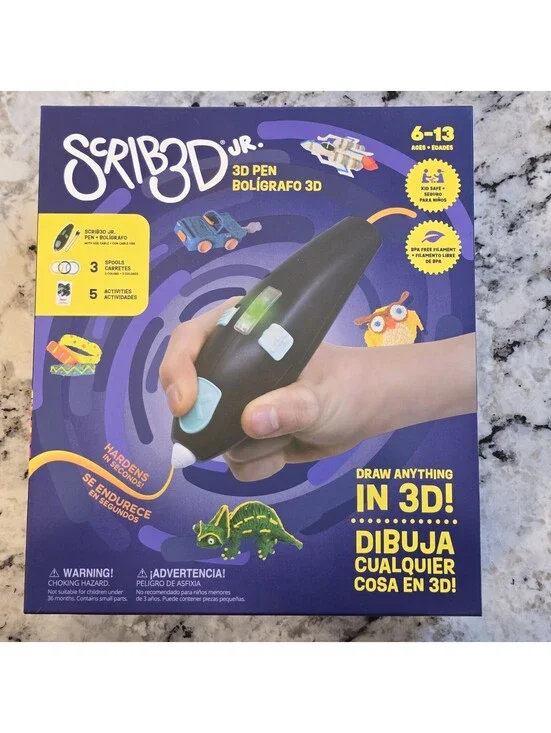 SCRIB3D Junior 3D Printing Pen Set for Kids with Filament, Activity Guide. New!