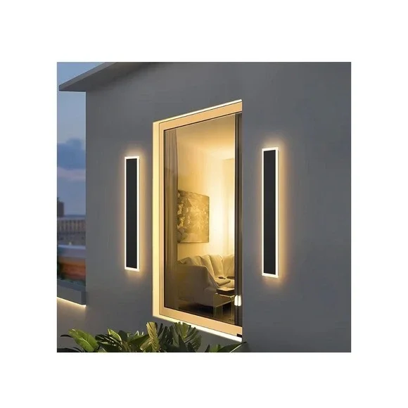 Coinmit 39.4in Outdoor LED Wall Sconce IP65 Black 36W 3000K Warm Porch‎ Light