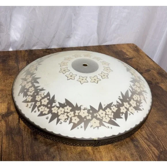 Art Deco Frosted Glass Floral Ceiling Light Shade 14