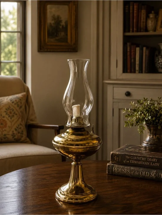 Brass Table Oil Lamp - Classic Home Accents