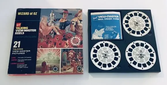 Vtg Talking View-Master Wizard Of Oz 3 Reel Set *21 Pictures* Works W/Demo Reel