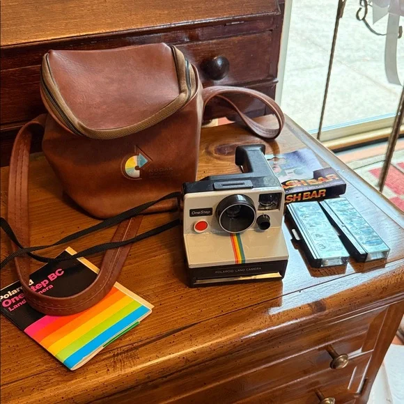 Polaroid OneStep Rainbow Instant Camera - Black and White