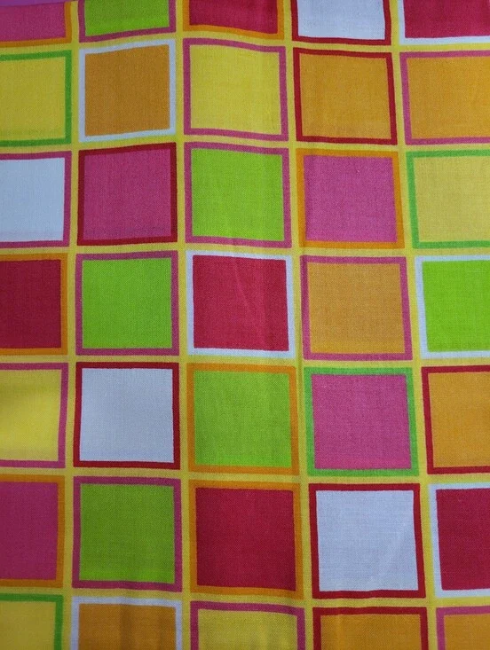 Springs Industries Square Grid Bright Colored Sewing Fabric (1520)