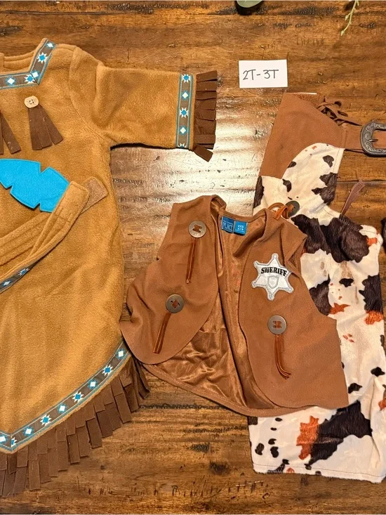 Kids Western Sheriff Costume and Native American Costume